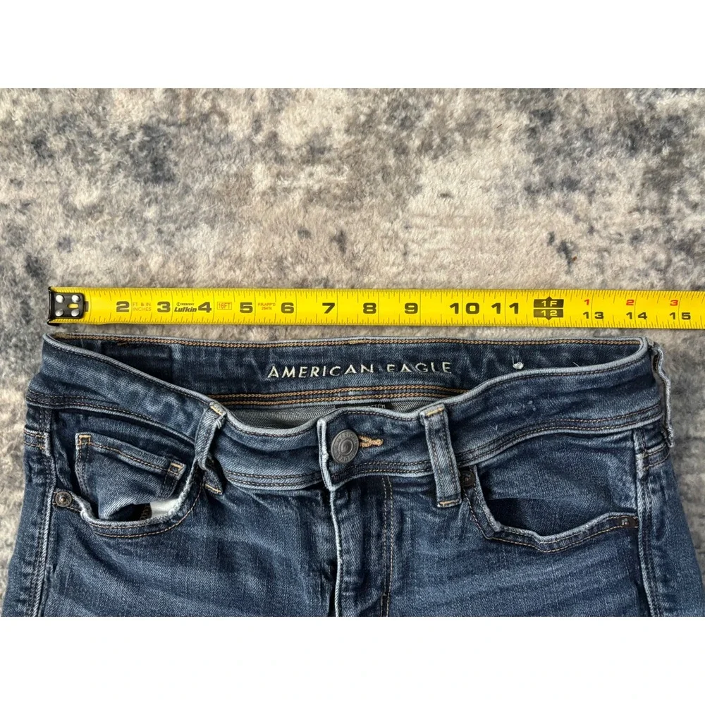 Women's American Eagle Kick Boot Blue‎ Jeans - Y2K Size 4 Short Super Stretch